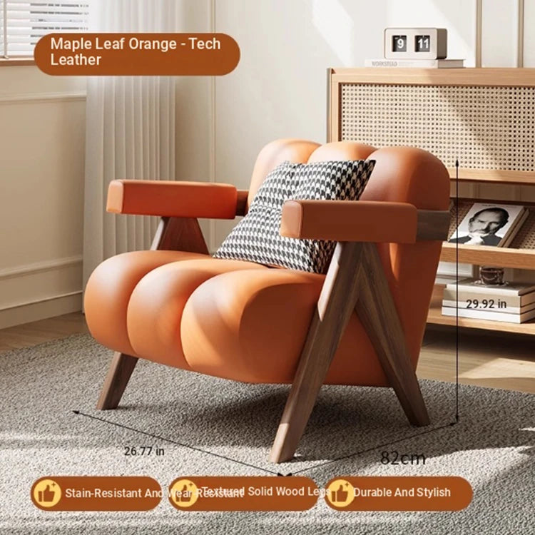 Stylish Leathaire Armchair with Solid Wood Frame - Modern Lounge Furniture for Your Home hch-3089