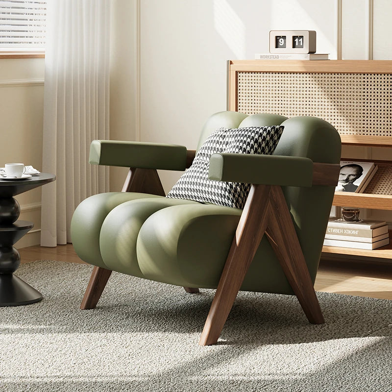 Stylish Leathaire Armchair with Solid Wood Frame - Modern Lounge Furniture for Your Home hch-3089