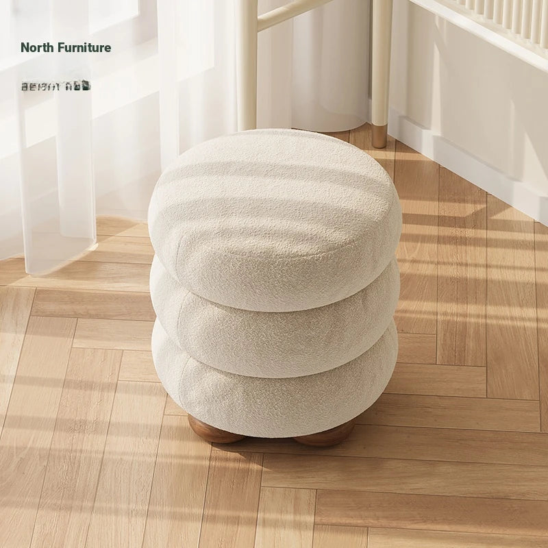 Stylish Solid Wood Cashmere Stool - Modern Comfort for Your Home Décor hch-3091
