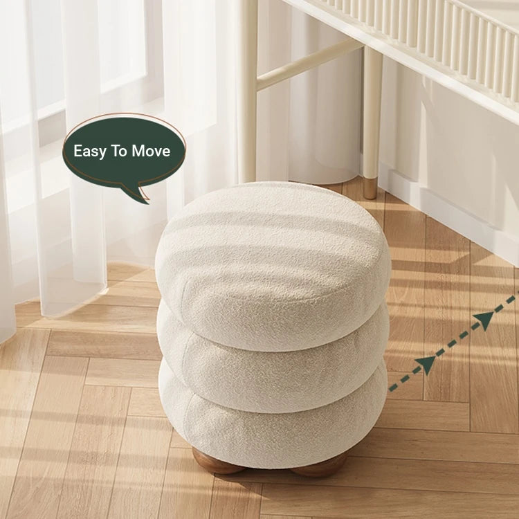 Stylish Solid Wood Cashmere Stool - Modern Comfort for Your Home Décor hch-3091