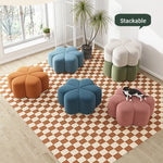 Stylish Leathaire Stool Set for Modern Living Room - Multi-Color Accent Seating hch-3092