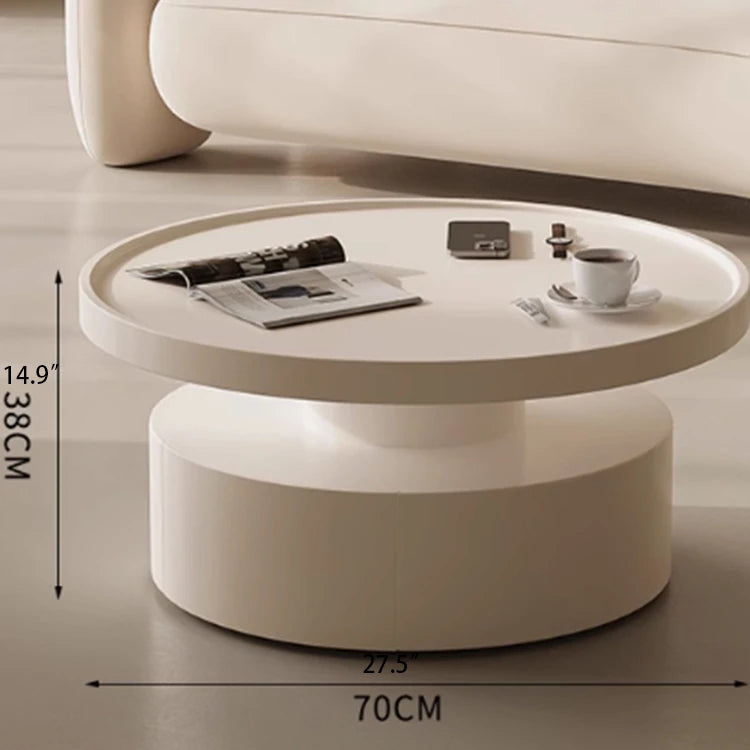 Modern Round Coffee Table - Elegant White Design for Living Room Décor hch-3093