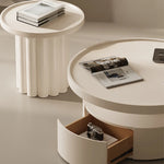 Modern Round Coffee Table - Elegant White Design for Living Room Décor hch-3093