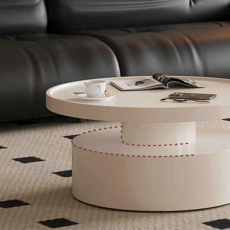 Modern Round Coffee Table - Elegant White Design for Living Room Décor hch-3093