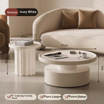 Modern Round Coffee Table - Elegant White Design for Living Room Décor hch-3093