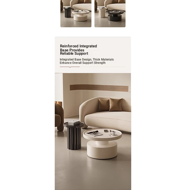 Modern Round Coffee Table - Elegant White Design for Living Room Décor hch-3093