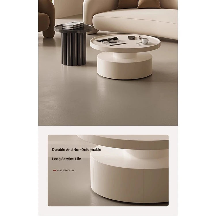 Modern Round Coffee Table - Elegant White Design for Living Room Décor hch-3093