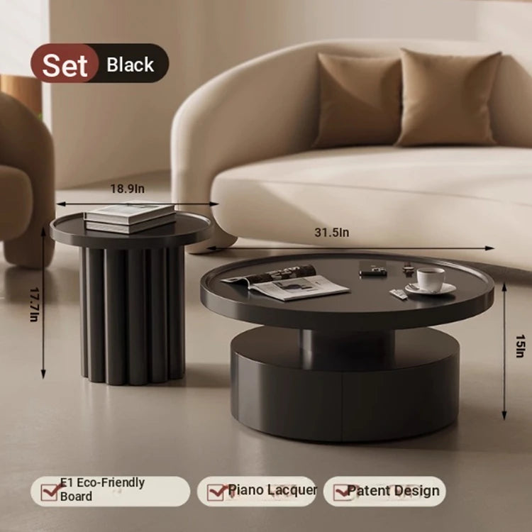 Modern Round Coffee Table - Elegant White Design for Living Room Décor hch-3093