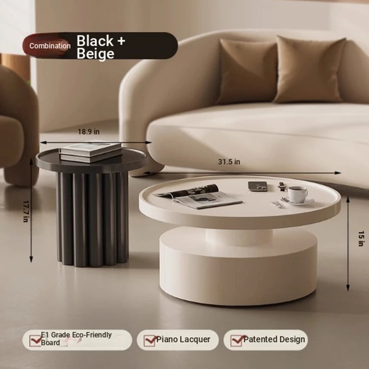 Modern Round Coffee Table - Elegant White Design for Living Room Décor hch-3093