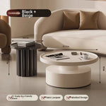 Modern Round Coffee Table - Elegant White Design for Living Room Décor hch-3093