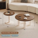 Solid Wood Coffee Table Set - Modern Round Design for Living Room - Stylish and Functional Centerpiece - Durable & Elegant End Tables hch-3095