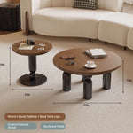 Solid Wood Coffee Table Set - Modern Round Design for Living Room - Stylish and Functional Centerpiece - Durable & Elegant End Tables hch-3095