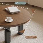 Solid Wood Coffee Table Set - Modern Round Design for Living Room - Stylish and Functional Centerpiece - Durable & Elegant End Tables hch-3095