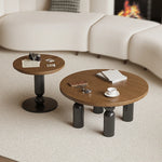 Solid Wood Coffee Table Set - Modern Round Design for Living Room - Stylish and Functional Centerpiece - Durable & Elegant End Tables hch-3095