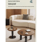 Solid Wood Coffee Table Set - Modern Round Design for Living Room - Stylish and Functional Centerpiece - Durable & Elegant End Tables hch-3095