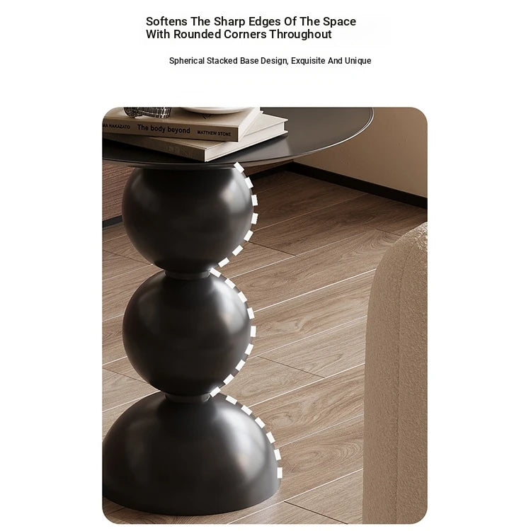 Sleek Modern Black Coffee Table with Unique Bubble Design for Stylish Living Spaces hch-3096