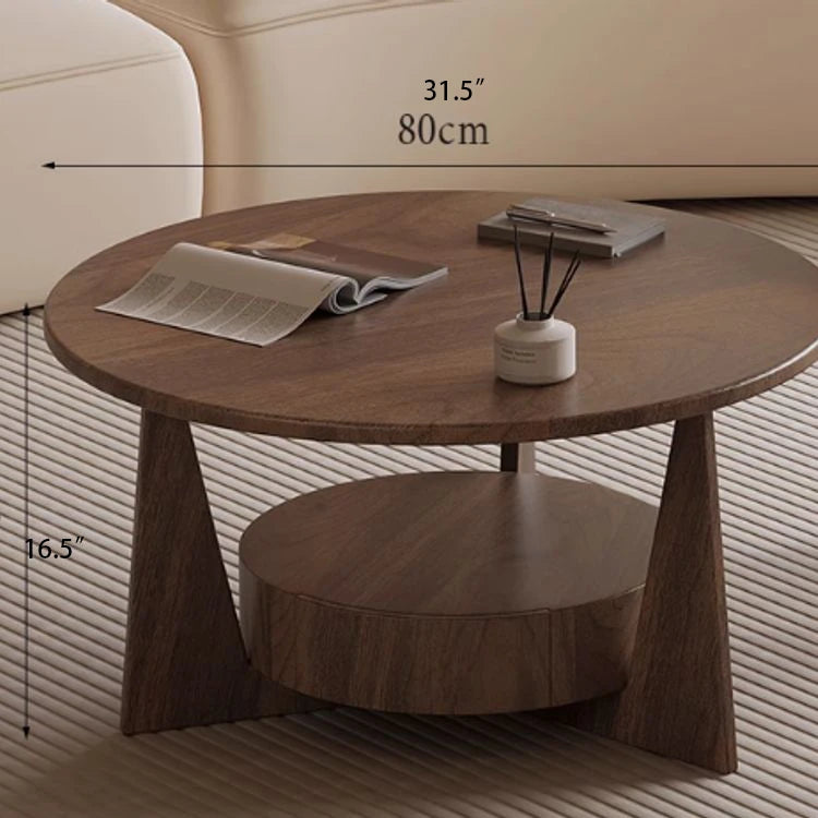 Modern Round Coffee Table Set - Sleek Wood Finish with Stylish Base for Living Room Decor hch-3098
