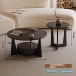 Modern Round Coffee Table Set - Sleek Wood Finish with Stylish Base for Living Room Decor hch-3098