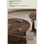 Modern Round Coffee Table Set - Sleek Wood Finish with Stylish Base for Living Room Decor hch-3098