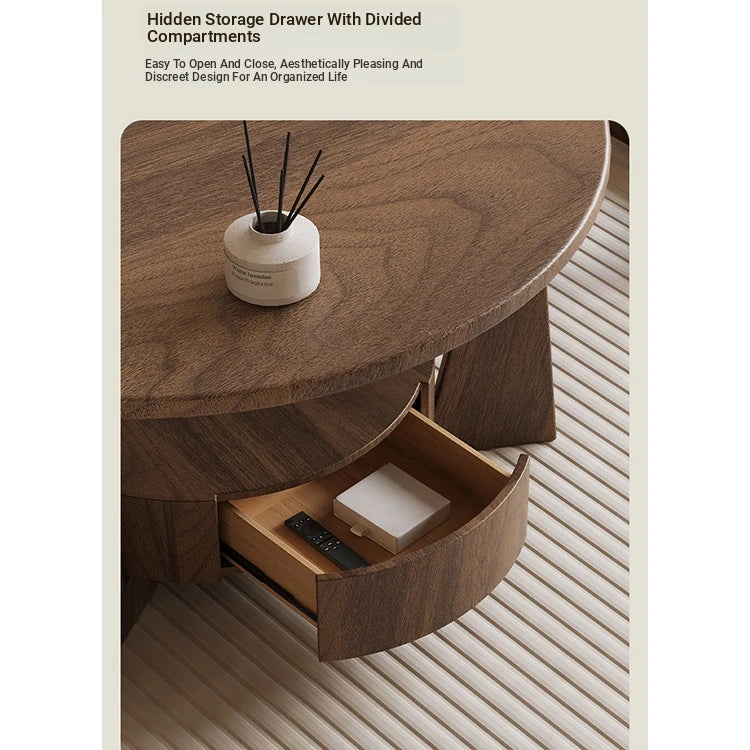 Modern Round Coffee Table Set - Sleek Wood Finish with Stylish Base for Living Room Decor hch-3098