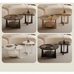 Modern Round Coffee Table Set - Sleek Wood Finish with Stylish Base for Living Room Decor hch-3098