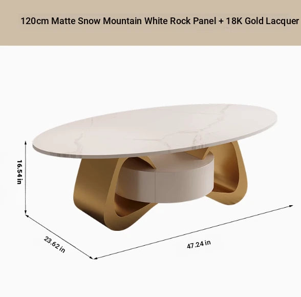 Stylish Sintered Stone Coffee Table with Modern Design for Living Room Elegance hch-3101