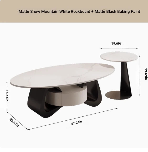 Stylish Sintered Stone Coffee Table with Modern Design for Living Room Elegance hch-3101