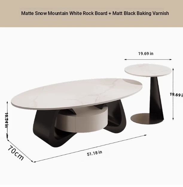 Stylish Sintered Stone Coffee Table with Modern Design for Living Room Elegance hch-3101