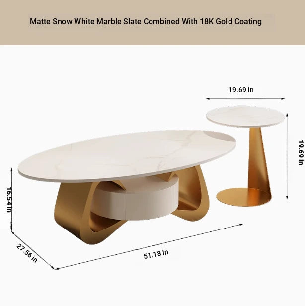 Stylish Sintered Stone Coffee Table with Modern Design for Living Room Elegance hch-3101
