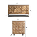 Rustic Charm Chinese Fir Cabinet with Geometric Design – Elegant Storage Solution hdst-4218