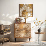 Elegant Chinese Fir Cabinet with Leaf Design – Stylish Storage Solution for Modern Homes hdst-4220