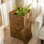 Stylish Chinese Fir Bedside Cupboard - Modern Checkerboard Design hdst-4221