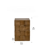 Stylish Chinese Fir Bedside Cupboard - Modern Checkerboard Design hdst-4221