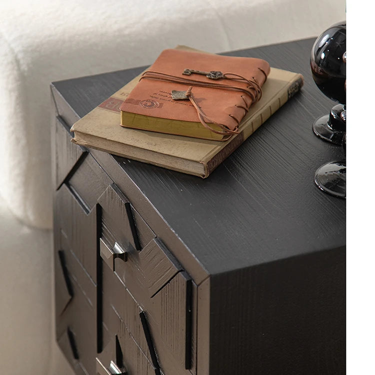 Stylish Black Tea Table with Geometric Design - Perfect for Modern Living Spaces hdst-4225