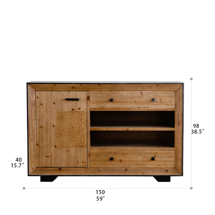 Stylish Rustic TV Cabinet with Chinese Fir & Density Board Finish hdst-4230