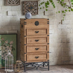 Vintage Chinese Fir Cabinet with Rustic Charm and Storage Drawers hdst-4231