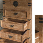 Rustic Charm Bedside Cupboard with Chinese Fir and Density Board - Vintage Style Storage Solution hdst-4232