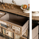 Vintage Carved Cabinet with Intricate Patterned Drawers – Elegant Storage Solution hdst-4235