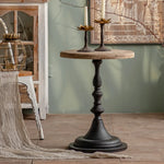 Chic Vintage Round Tea Table - Elegant Accent Furniture for Living Room hdst-4240