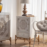 Vintage-Inspired Pine Cabinet with Intricate Mandala Design - Elegant Storage Solution hdst-4242