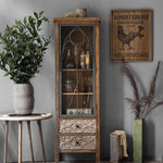 Vintage-Inspired Solid Wood Cabinet with Glass Doors – Elegant Storage Solution for Your Home hdst-4256