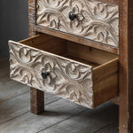 Vintage-Inspired Solid Wood Cabinet with Glass Doors – Elegant Storage Solution for Your Home hdst-4256