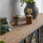 Vintage-Style Cabinet with Chinese Fir and Glass Doors - Elegant Storage Solution hdst-4300