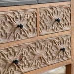 Vintage-Style Cabinet with Chinese Fir and Glass Doors - Elegant Storage Solution hdst-4300