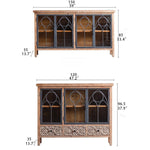 Vintage-Style Cabinet with Chinese Fir and Glass Doors - Elegant Storage Solution hdst-4300