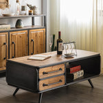 Rustic Chinese Fir Tea Table Set - Stylish and Functional Furniture Accent hdst-4303