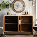 Modern Bedside Cupboard with Elegant Woven Design - Chinese Fir and Density Board Construction hdst-4305