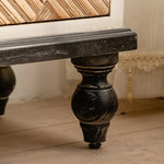 Modern Bedside Cupboard with Elegant Woven Design - Chinese Fir and Density Board Construction hdst-4305