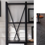 Stylish Black Density Board Storage Rack - Modern Shelving for Home & Office hdst-4306