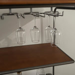 Modern Pine Storage Rack with Glass Doors and Wine Glass Holder for Stylish Home Organization hdst-4307